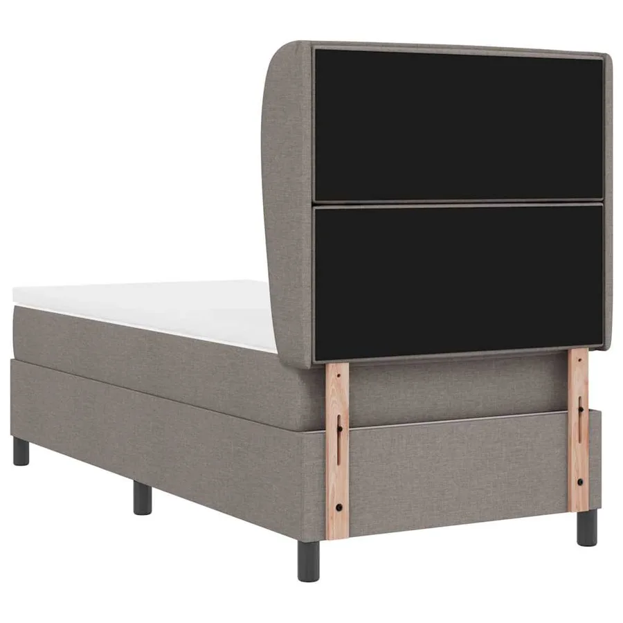 Lit à ressorts avec matelas Taupe 90 x 200 cm tissu - 9