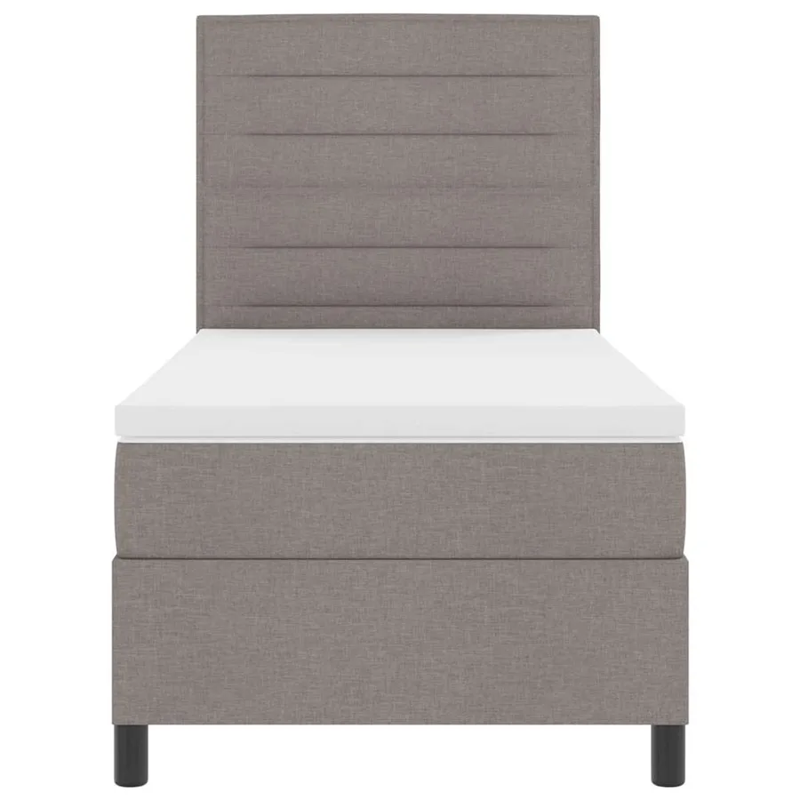Lit à ressorts avec matelas Taupe 90 x 200 cm tissu - 7