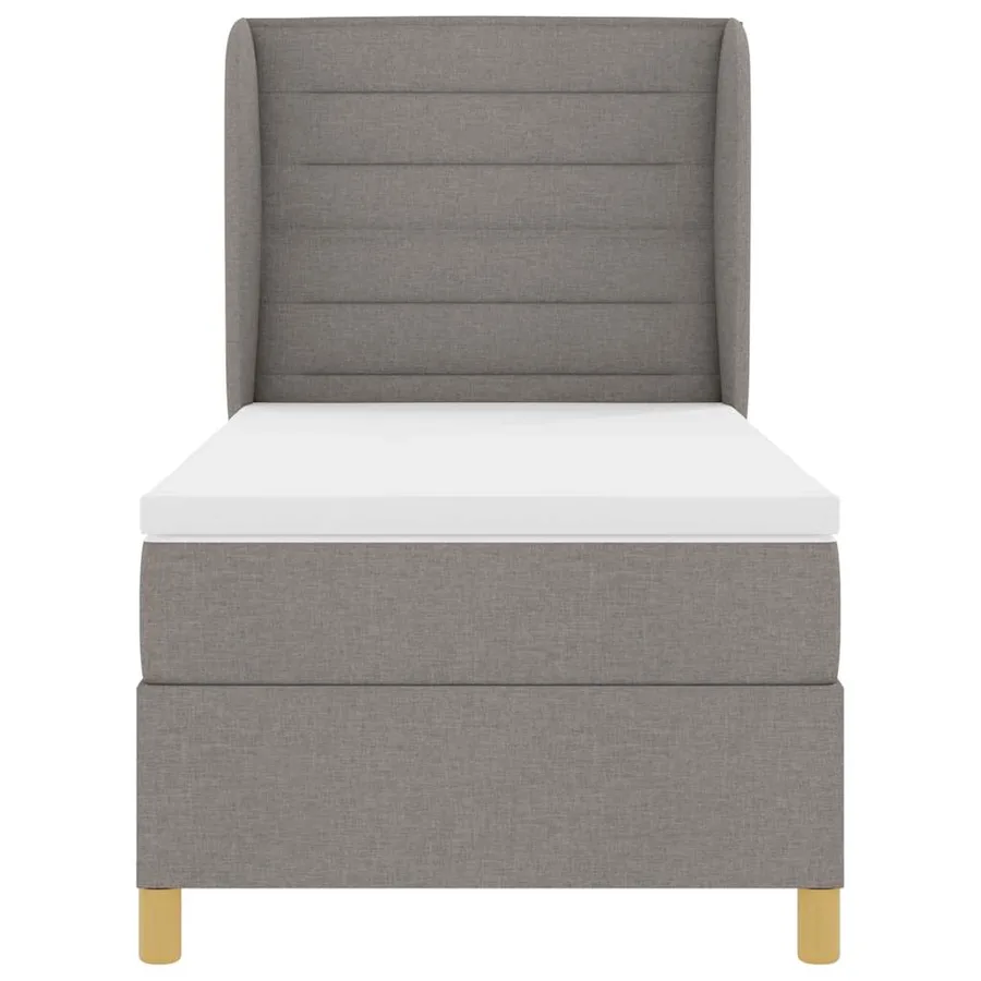 Lit à ressorts avec matelas Taupe 190 x 90 cm tissu - 7
