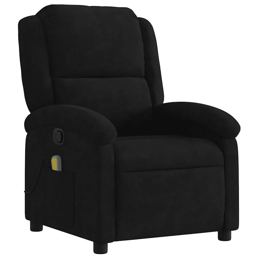 Fauteuil de massage inclinable noir velours - 4