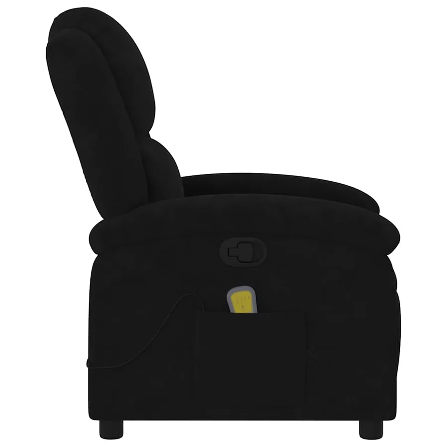 Fauteuil de massage inclinable noir velours - 6