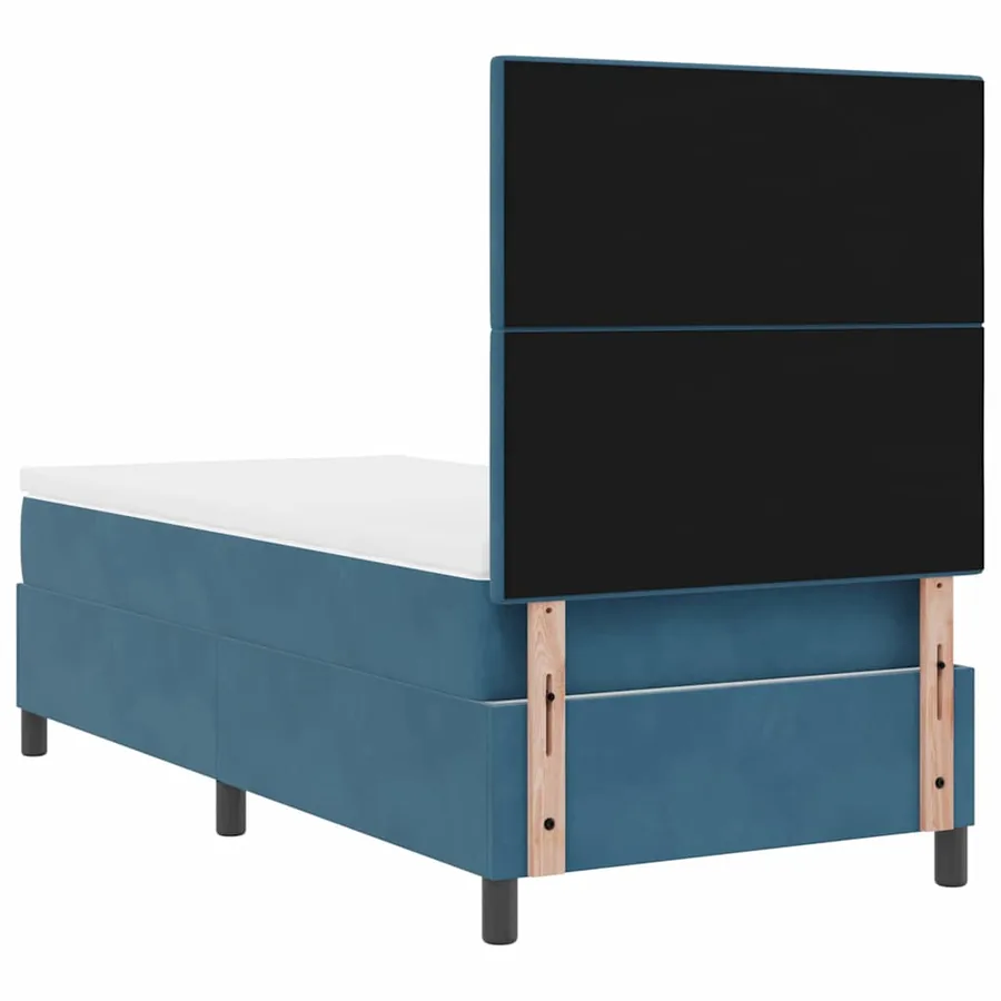 Lit à ressort LED Bleu foncé 90 x 200 cm Velours - 10