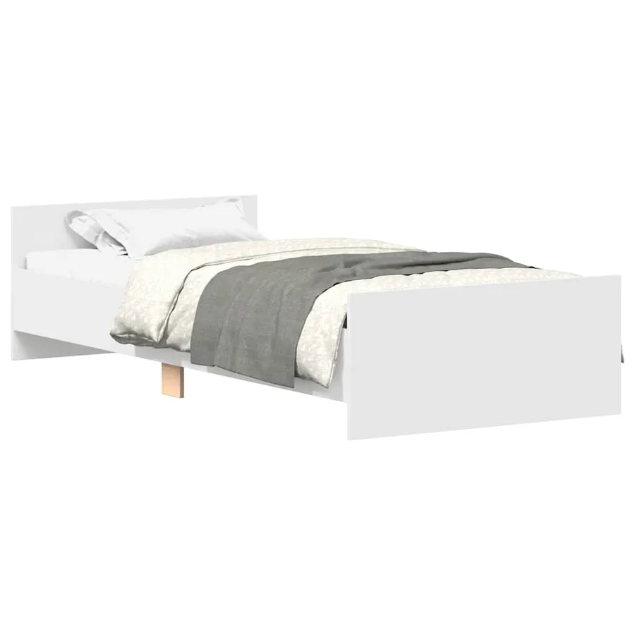 Cadre de lit sans matelas blanc 90x190 cm bois d'ingénierie - 2