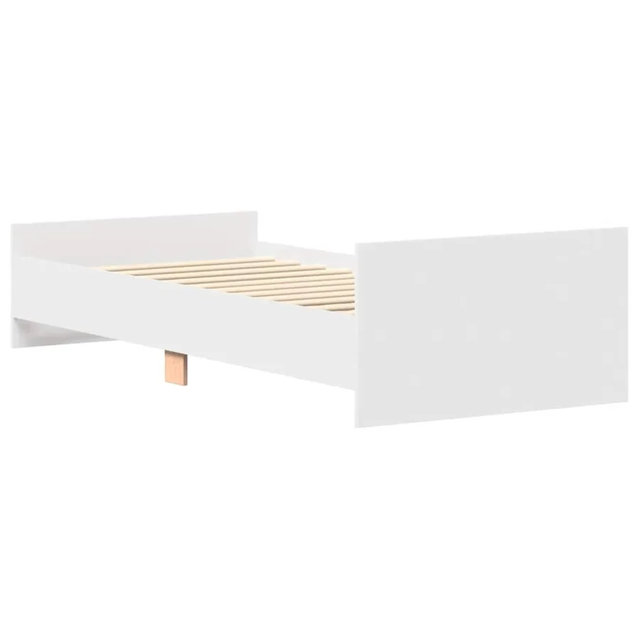 Cadre de lit sans matelas blanc 90x190 cm bois d'ingénierie - 7
