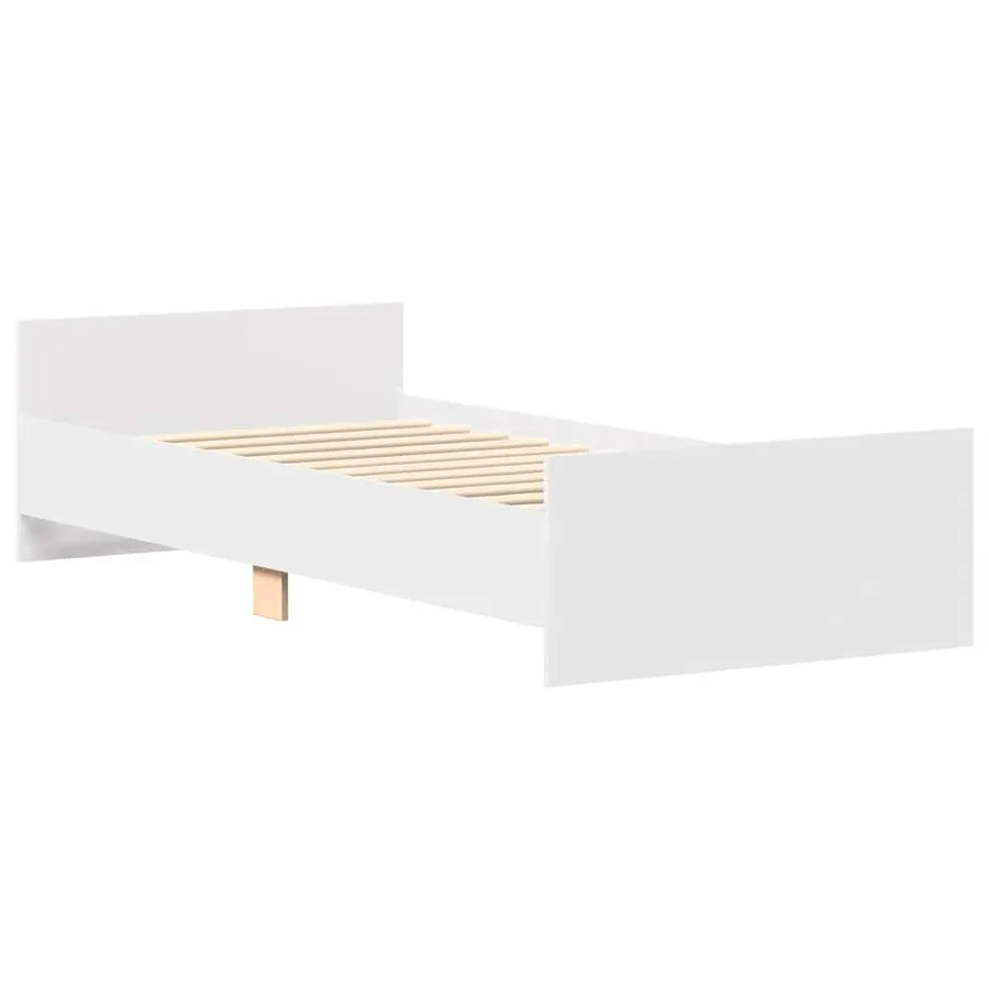 Cadre de lit sans matelas blanc 90x190 cm bois d'ingénierie - 8