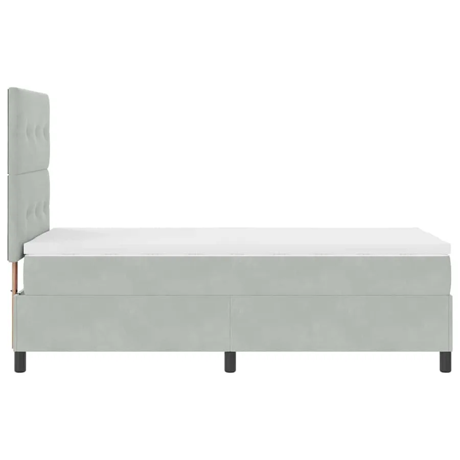 Lit à ressort LED Gris clair 90 x 200 cm Velours - 9