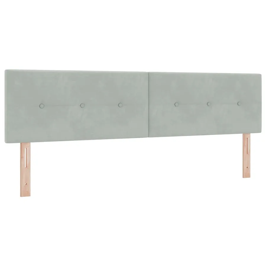 Lit à ressorts avec tête de lit Gris clair 200 x 180 cm Velours - 5