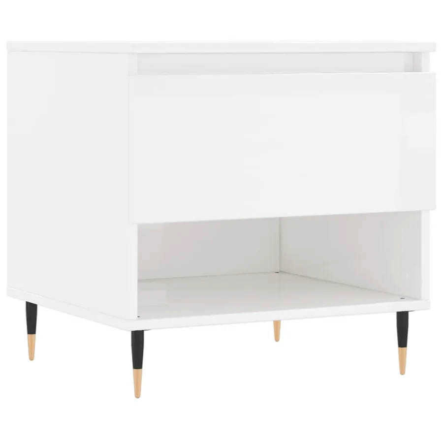 Tables basses 2 pcs blanc brillant 50x46x50cm bois d'ingénierie - 5