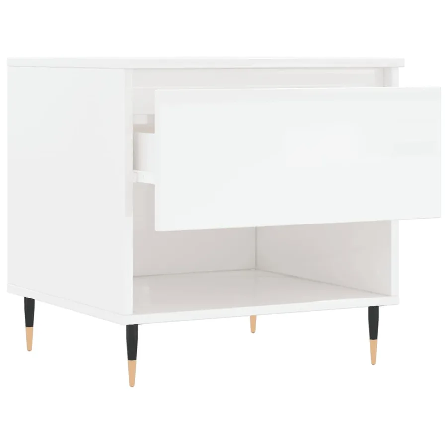 Tables basses 2 pcs blanc brillant 50x46x50cm bois d'ingénierie - 7