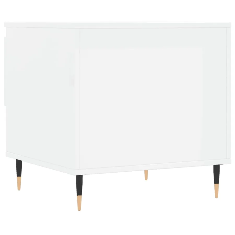 Tables basses 2 pcs blanc brillant 50x46x50cm bois d'ingénierie - 9