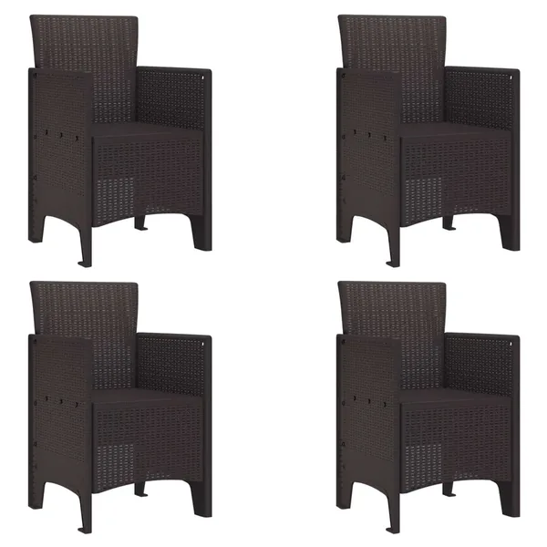 Chaise de jardin 4 pcs Marron 53 x 49 x 85 cm Polypropylène