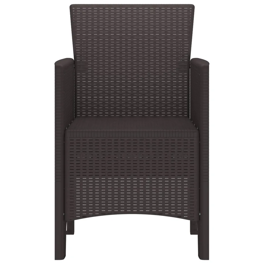 Chaise de jardin 4 pcs Marron 53 x 49 x 85 cm Polypropylène - 3
