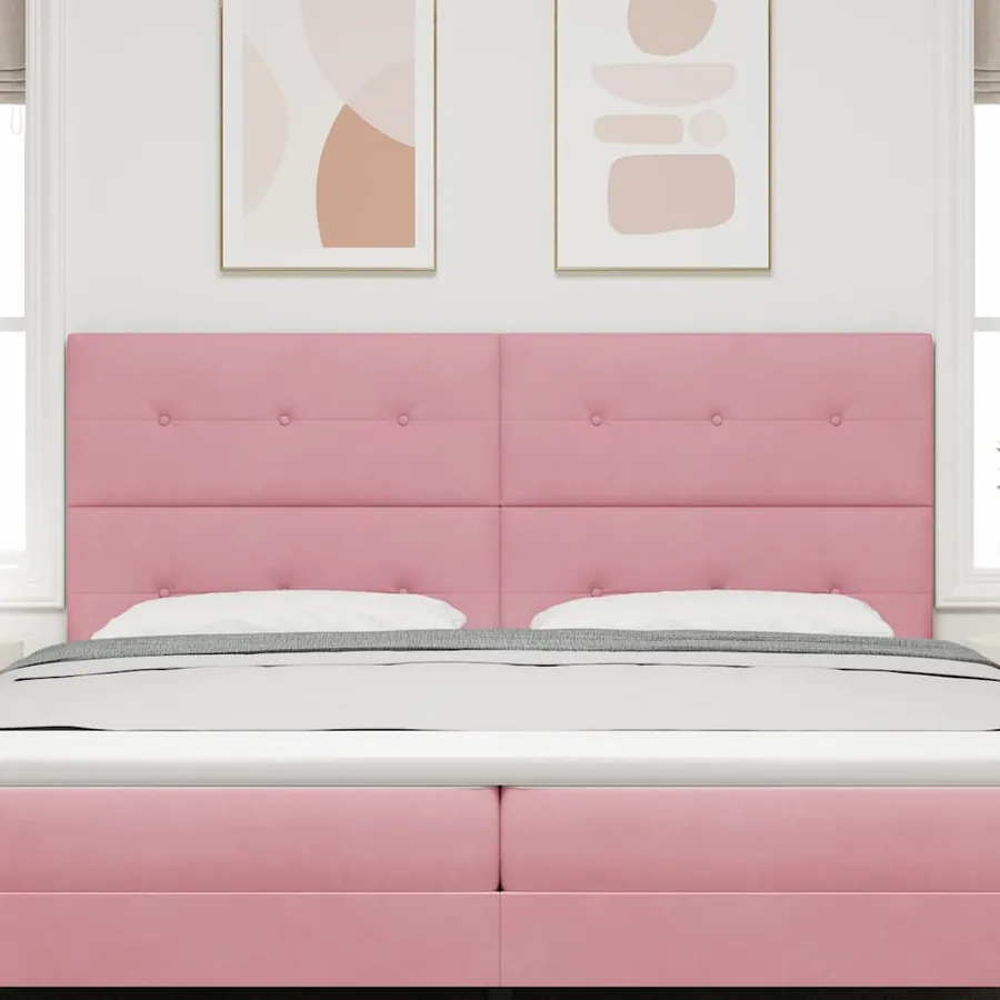 Tête de lit LED avec bandes LED Rose 200 cm Velours - 3