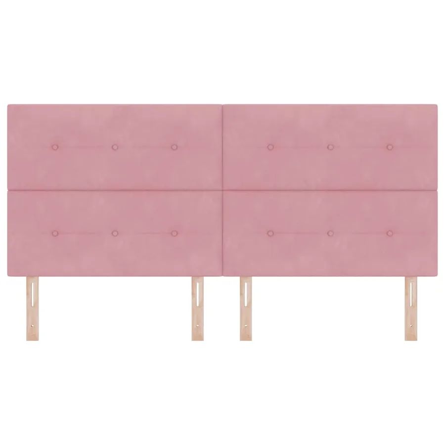 Tête de lit LED avec bandes LED Rose 200 cm Velours - 5