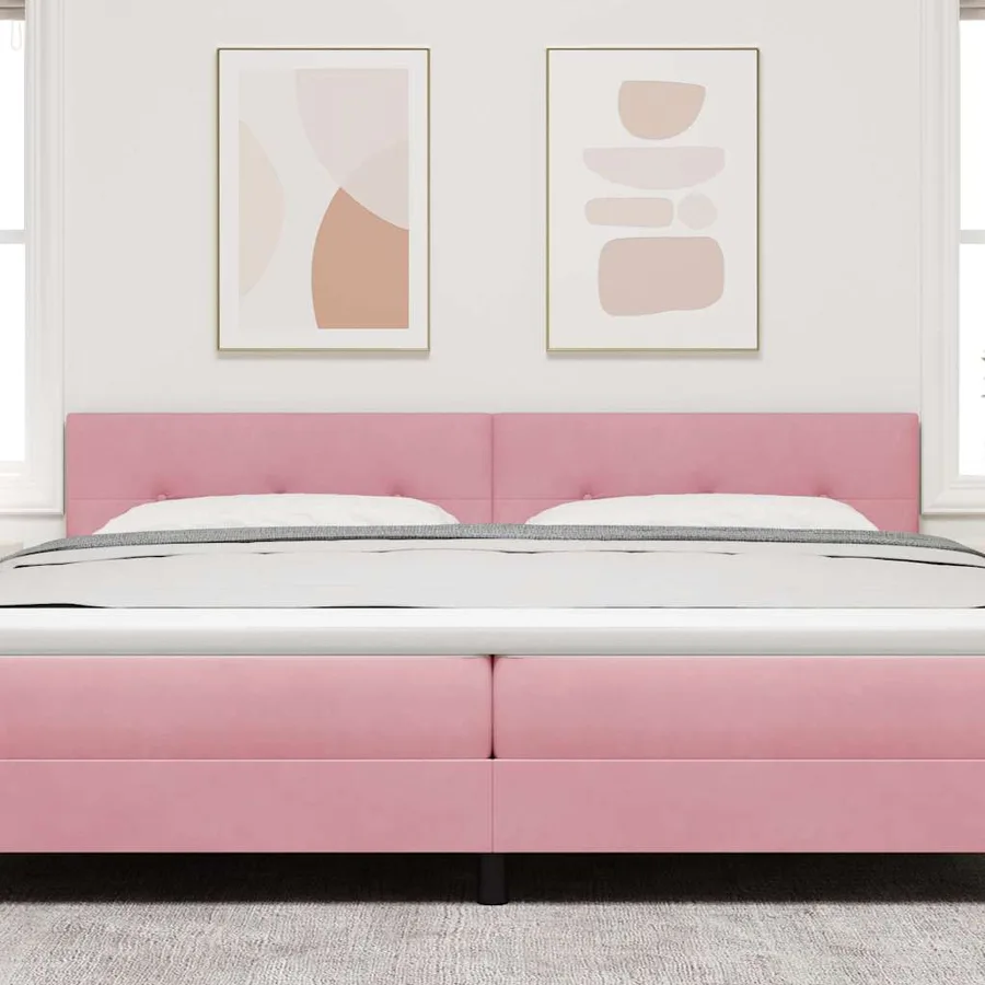 Tête de lit LED avec bandes LED Rose 200 cm Velours - 3