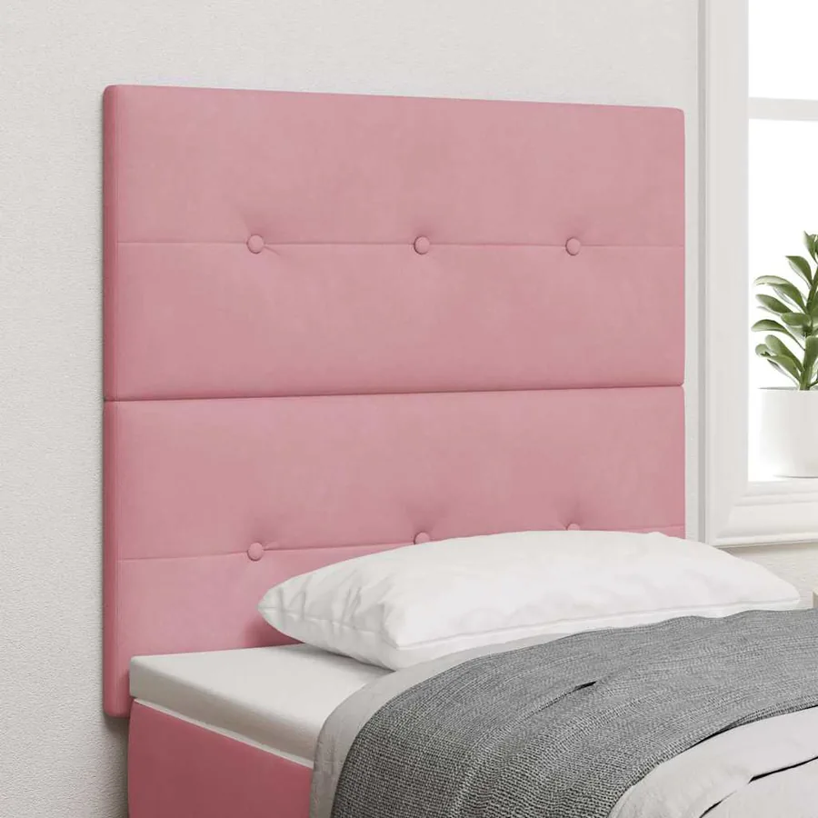 Tête de lit LED avec bandes LED Rose 100 cm Velours