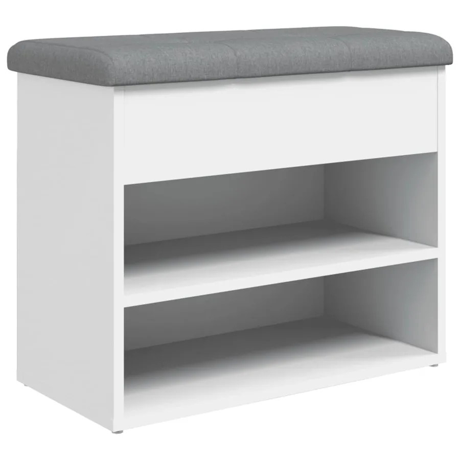 Banc à chaussures Blanc 62x32x50 cm Bois d'ingénierie - 2