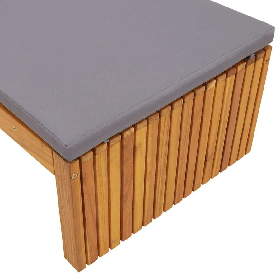 Transat Huile Naturelle 200 x 55 x 94 cm Bois d'acacia massif - 7
