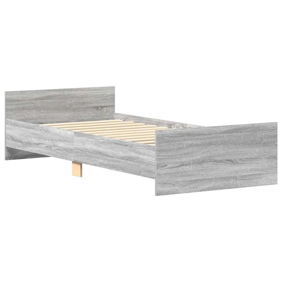 Cadre de lit sans matelas sonoma gris 75x190 cm - 8