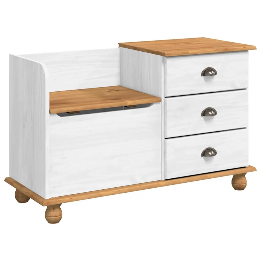 Banc de rangement avec tiroir ASKIM Blanc 100 x 39 x 62 cm - 2