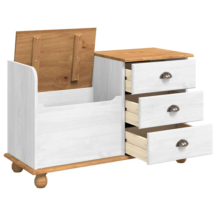 Banc de rangement avec tiroir ASKIM Blanc 100 x 39 x 62 cm - 5