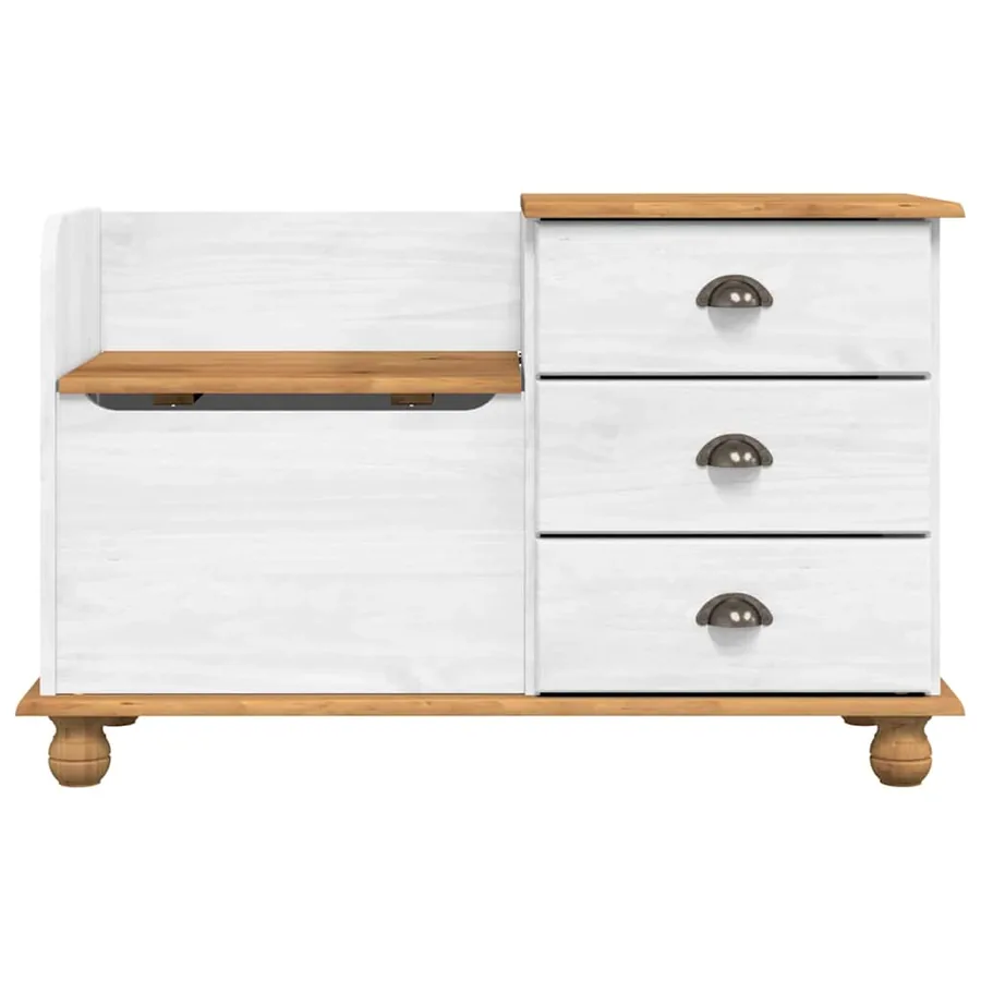 Banc de rangement avec tiroir ASKIM Blanc 100 x 39 x 62 cm - 6