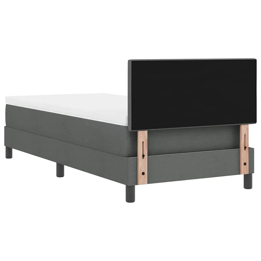 Lit à ressorts avec bandes LED Gris foncé 90 x 200 cm tissu - 10