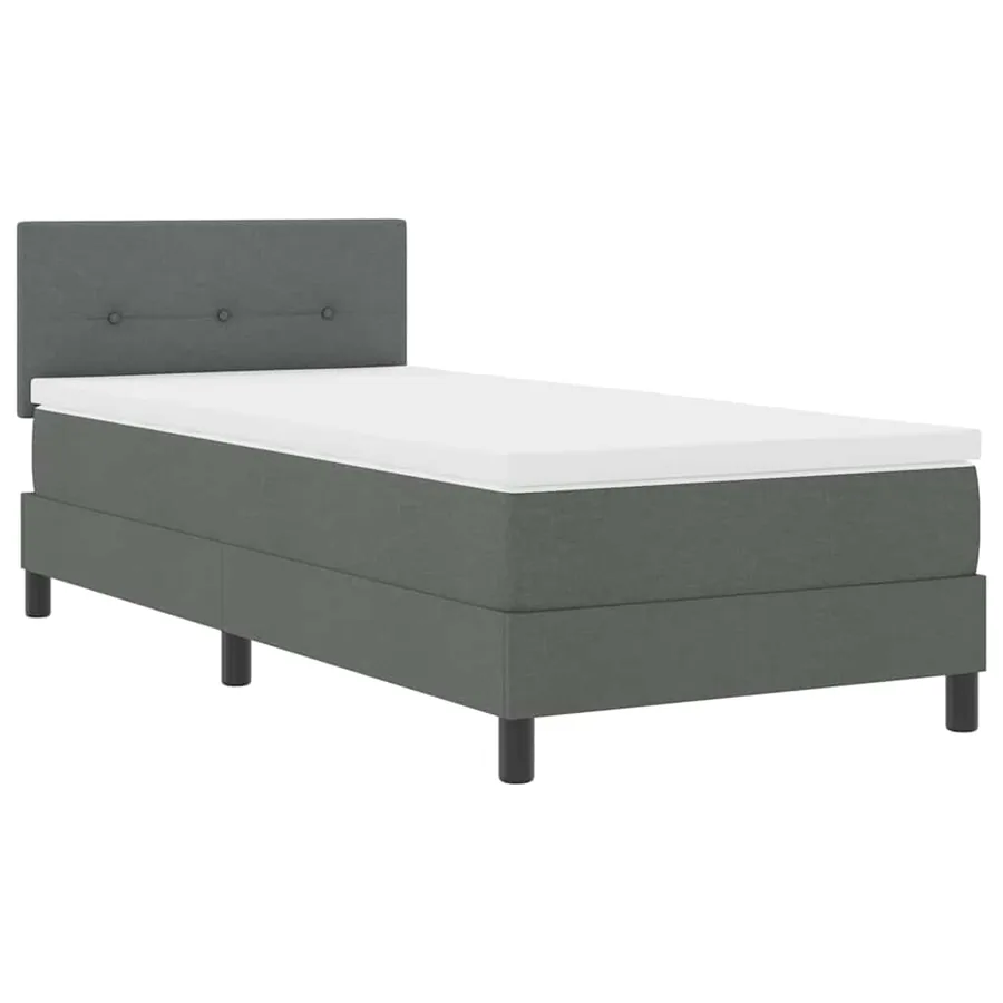 Lit à ressorts avec bandes LED Gris foncé 90 x 200 cm tissu - 2
