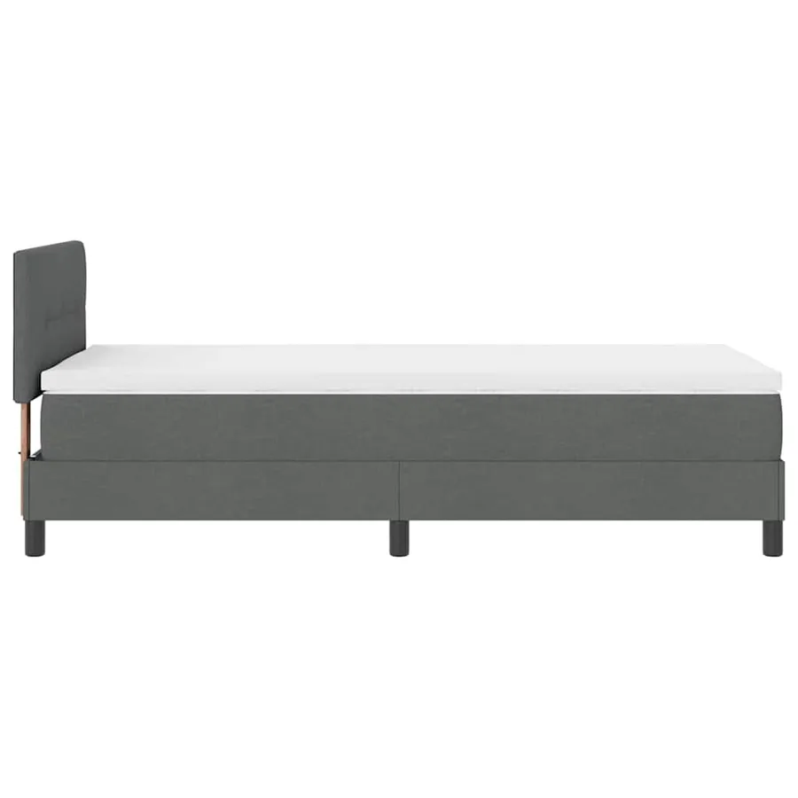 Lit à ressorts avec bandes LED Gris foncé 90 x 200 cm tissu - 9