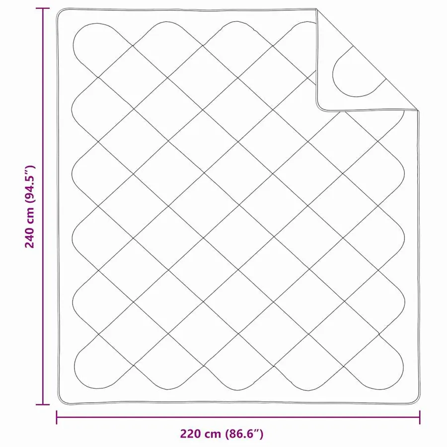 Couette Blanc 240 x 220 x 4 cm Polyester - 10