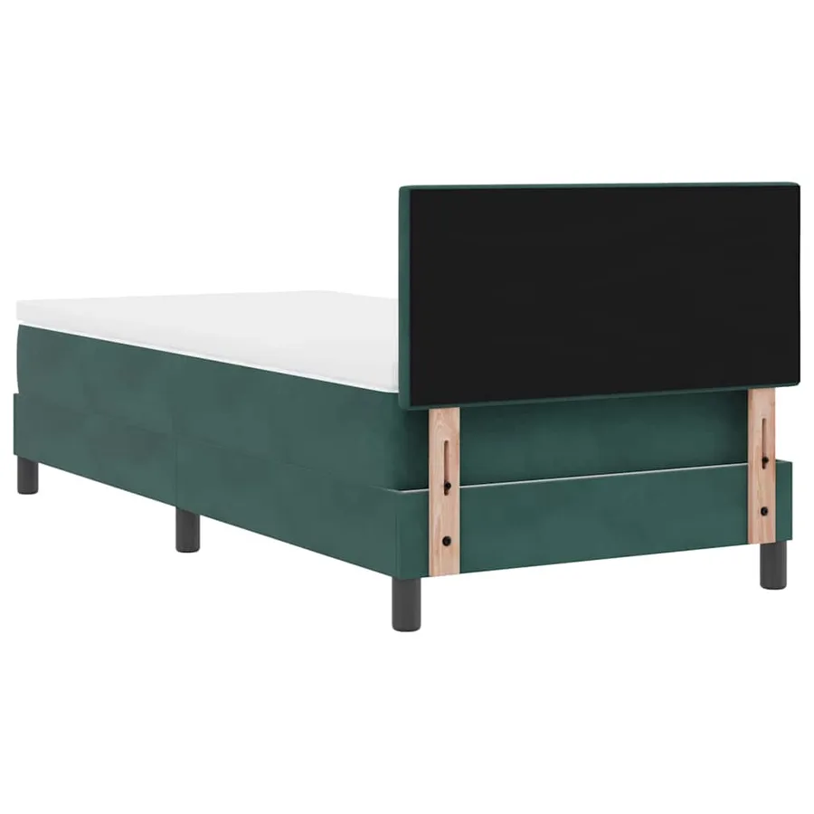 Lit à ressort LED Vert foncé 100 x 200 cm Velours - 10
