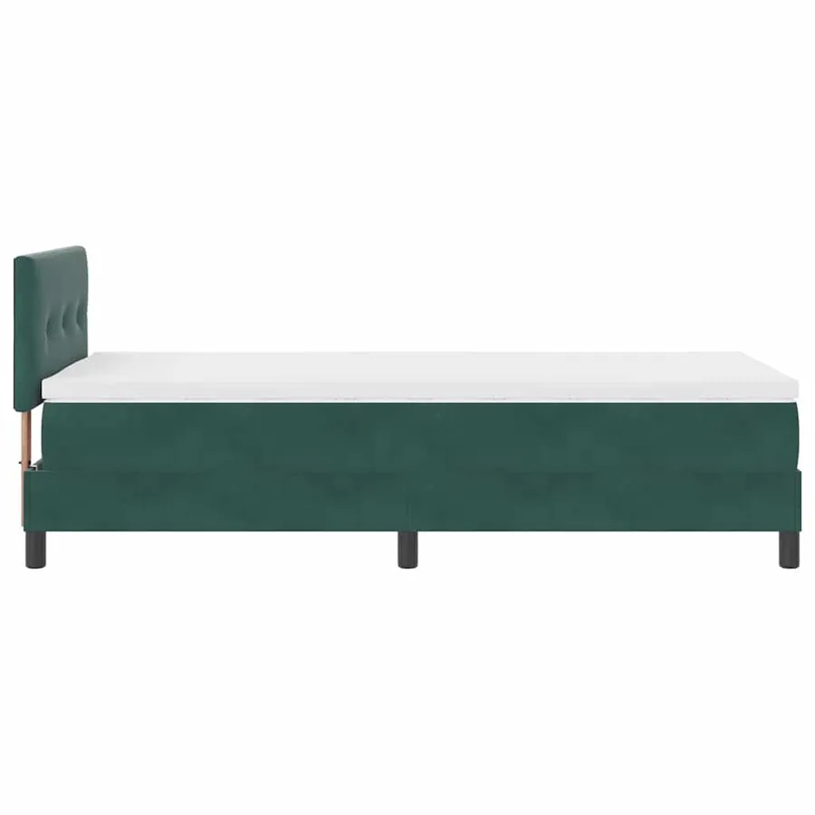 Lit à ressort LED Vert foncé 100 x 200 cm Velours - 9