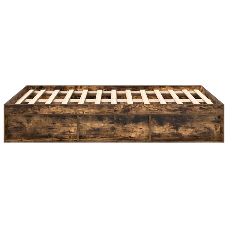 Cadre de lit sans matelas chêne fumé 140x190 cm - 6