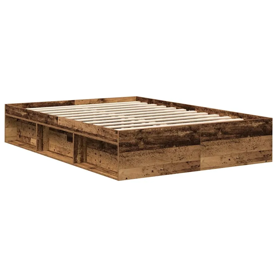 Cadre de lit sans matelas chêne fumé 140x190 cm - 7