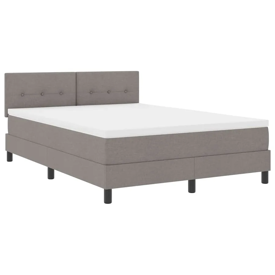 Lit à ressorts avec bandes LED Taupe 140 x 190 cm tissu - 2