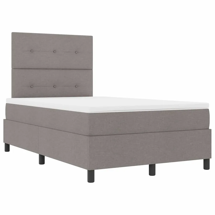 Lit à ressorts avec bandes LED Taupe 120 x 190 cm tissu - 6