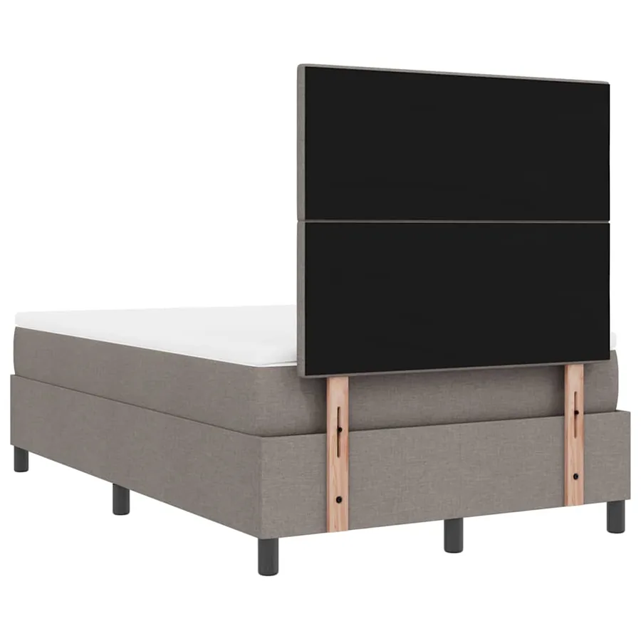 Lit à ressorts avec bandes LED Taupe 120 x 190 cm tissu - 8