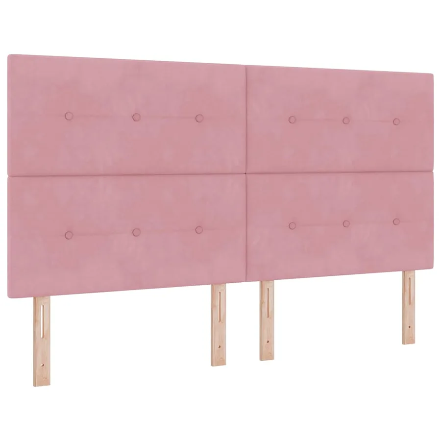 Lit à ressorts avec tête de lit Rose 180 x 200 cm Velours - 4