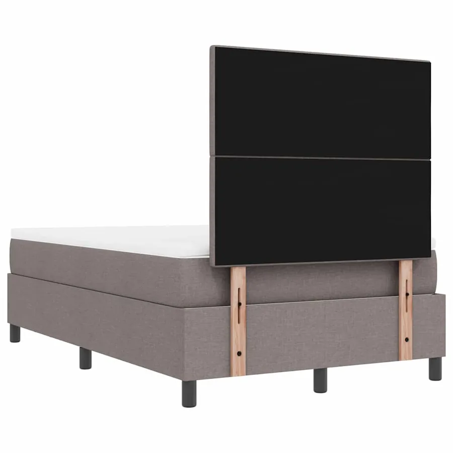 Lit à ressorts avec tête de lit Taupe 120 x 190 cm tissu - 10
