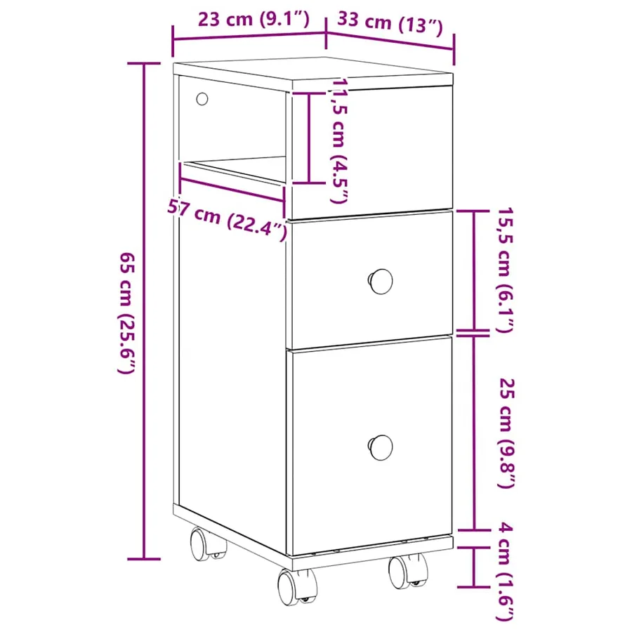 Ensemble de mobilier de salle de bain avec roue Chêne noir - 11