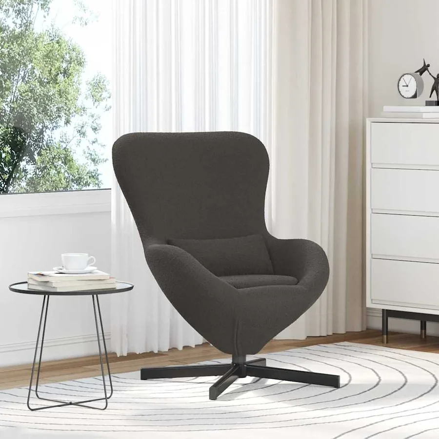 Fauteuil œuf Gris foncé 63 x 73 x 90 cm tissu