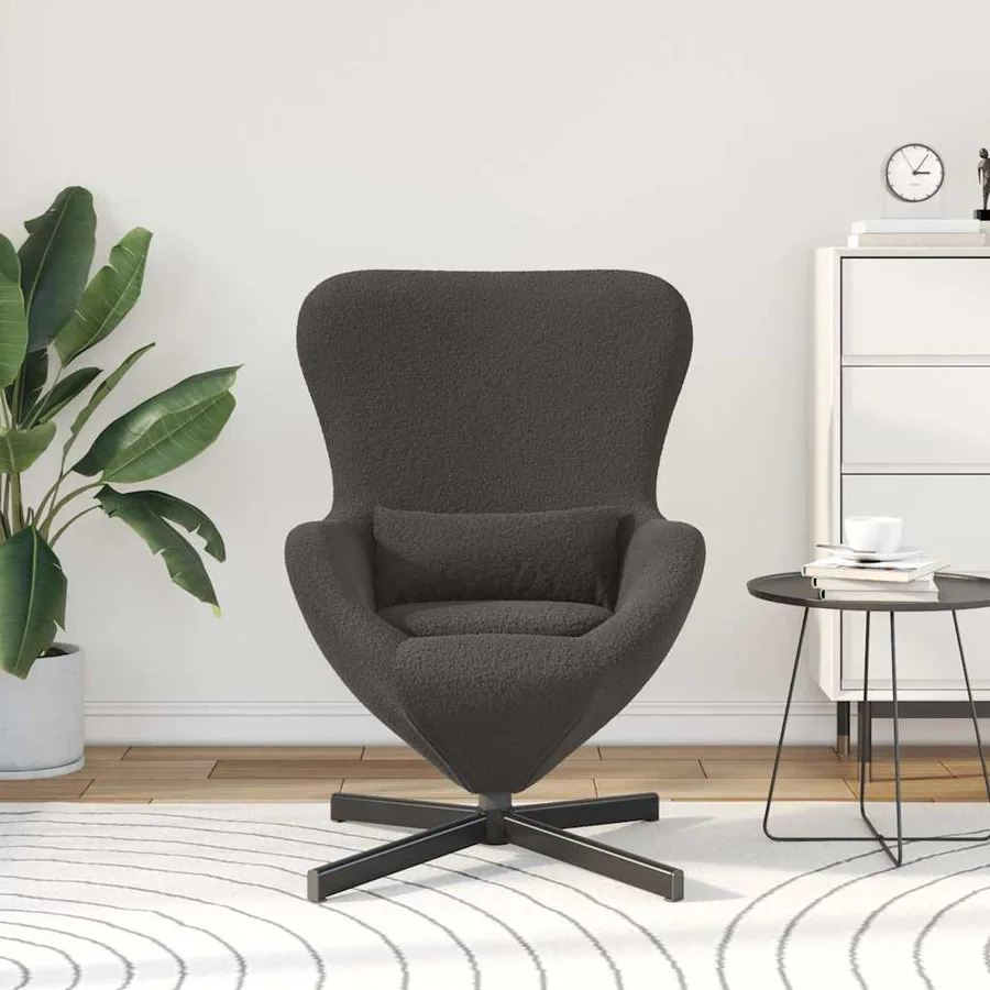 Fauteuil œuf Gris foncé 63 x 73 x 90 cm tissu - 3