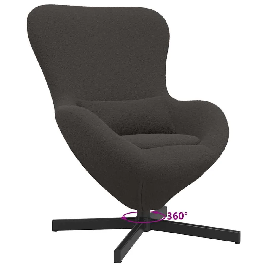 Fauteuil œuf Gris foncé 63 x 73 x 90 cm tissu - 9