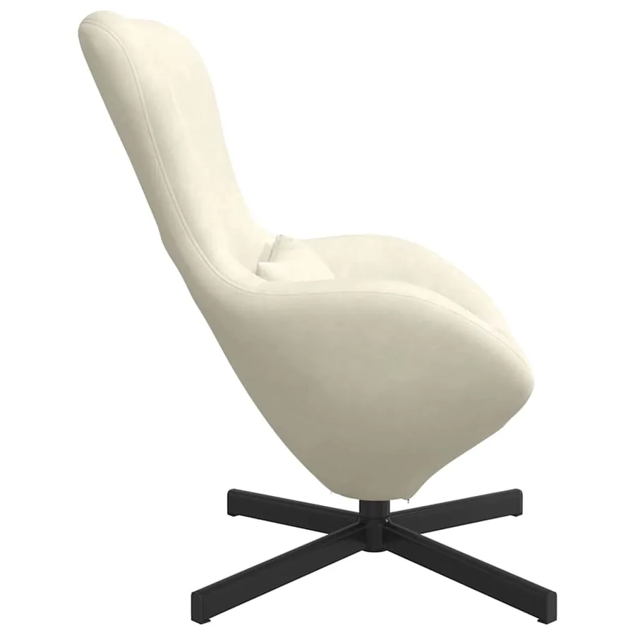 Fauteuil œuf Crème 63 x 73 x 90 cm Velours - 5