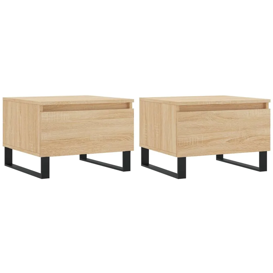 Tables basses 2 pcs chêne sonoma 50x46x35 cm bois d'ingénierie - 2