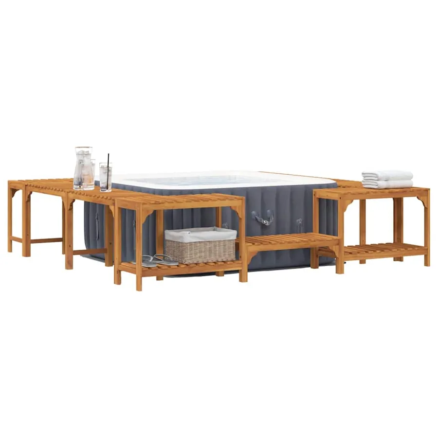 Entourage de bain à remous Marron 230 x 230 cm - 3
