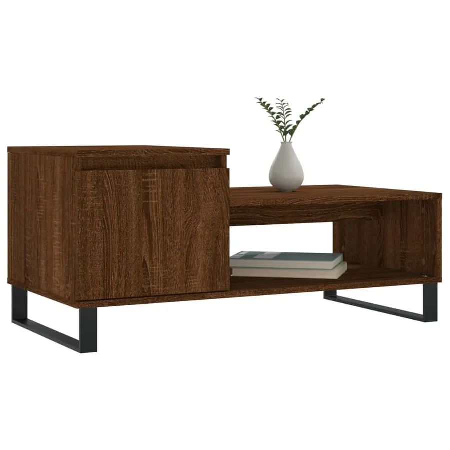 Table basse Chêne marron 100x50x45 cm Bois d'ingénierie - 3