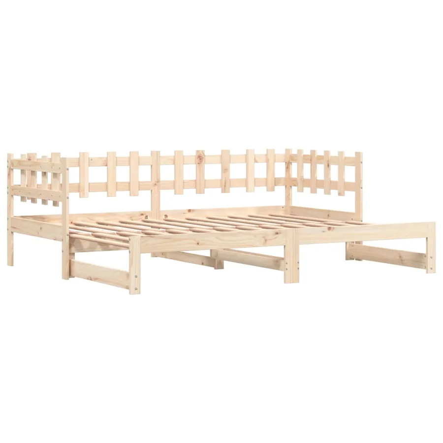 Lit coulissant sans matelas 2x(80x200) cm Bois massif - 6
