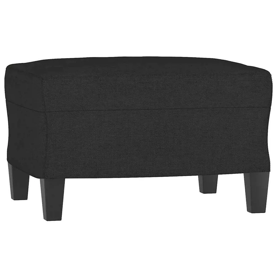 Canapé à 3 places avec repose-pieds Noir 180 cm Tissu - 5