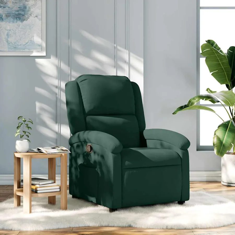 Fauteuil inclinable vert foncé velours
